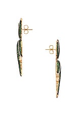 Siena Jewelry Leaf Earring in 14k Yellow Gold, Diamond, & Tsavorite, view 2, click to view large image.