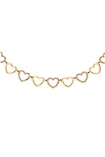 Siena Jewelry Heart Necklace in 14k Yellow Gold & Diamond, view 3, click to view large image.