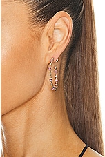 Siena Jewelry Hoop Earrings in 14k Yellow Gold, Diamond, & Pink Sapphire, view 2, click to view large image.