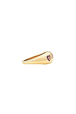 Siena Jewelry Heart Gypsy Ring in 14k Yellow Gold & Pink Sapphire, view 3, click to view large image.