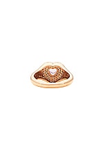 Siena Jewelry Heart Pinky Ring in 14k Yellow Gold, Diamond, & Pink Sapphire, view 4, click to view large image.