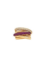 Siena Jewelry Crisscross Ring in 14k Yellow Gold & Ruby, view 1, click to view large image.