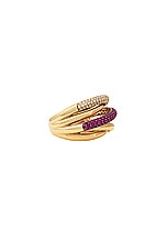 Siena Jewelry Crisscross Ring in 14k Yellow Gold & Ruby, view 3, click to view large image.