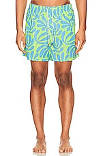 Solid & Striped The Classic Swim Shorts in Leaf Print, view 4, click to view large image.