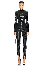 Shoreditch Ski Club Disco Sequin Catsuit in Black, view 1, click to view large image.