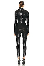 Shoreditch Ski Club Disco Sequin Catsuit in Black, view 3, click to view large image.