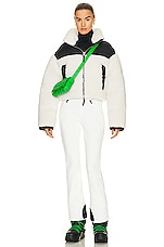Shoreditch Ski Club Maya Shearling Puffer Jacket in Natural White & Black, view 5, click to view large image.