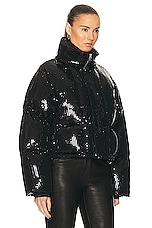 Shoreditch Ski Club Dissco Puffer Jacket in Black, view 3, click to view large image.
