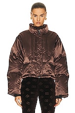 Shoreditch Ski Club Roux Puffer Jacket in Bitter Chocolate Brown, view 1, click to view large image.