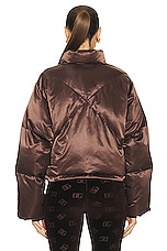 Shoreditch Ski Club Roux Puffer Jacket in Bitter Chocolate Brown, view 4, click to view large image.