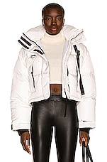 Shoreditch Ski Club Willow Short Puffer in White, view 1, click to view large image.