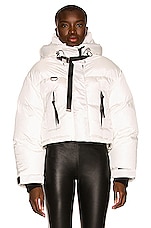 Shoreditch Ski Club Willow Short Puffer in White, view 2, click to view large image.
