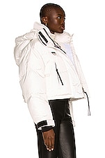 Shoreditch Ski Club Willow Short Puffer in White, view 3, click to view large image.