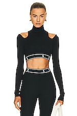 Shoreditch Ski Club Penn Crop Top in Black, view 1, click to view large image.