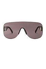 Stella McCartney Aviator Sunglasses in Transparent Grey, view 1, click to view large image.