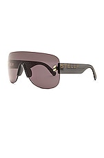 Stella McCartney Aviator Sunglasses in Transparent Grey, view 2, click to view large image.