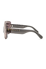 Stella McCartney Aviator Sunglasses in Transparent Grey, view 3, click to view large image.