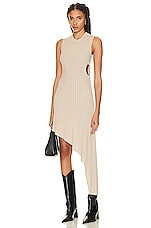 Stella McCartney Rib Knit Dress in Oat, view 1, click to view large image.