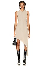Stella McCartney Rib Knit Dress in Oat, view 2, click to view large image.