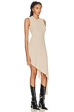 Stella McCartney Rib Knit Dress in Oat, view 3, click to view large image.