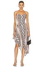 Stella McCartney Python Print Dress in Multicolor Brown, view 1, click to view large image.