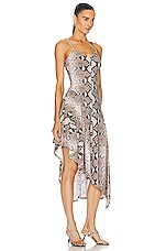 Stella McCartney Python Print Dress in Multicolor Brown, view 2, click to view large image.
