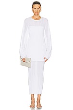 Stella McCartney Lightweight Plisse Knit Dress in Pure White, view 1, click to view large image.