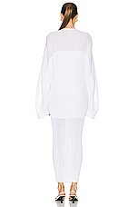 Stella McCartney Lightweight Plisse Knit Dress in Pure White, view 3, click to view large image.