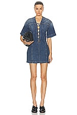 Stella McCartney Vintage Lacing Dress in Mid Blue, view 1, click to view large image.