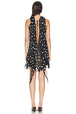Stella McCartney Polka Dots Print Ruffled Dress in Black & Cream, view 3, click to view large image.