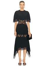 Stella McCartney Asymmetric Lace Dress in Black, view 1, click to view large image.