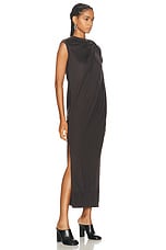 Stella McCartney Draped Knit Dress in Chocolate Brown, view 2, click to view large image.