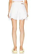 Stella McCartney Distressed Denim Shorts in White, view 3, click to view large image.