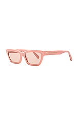 Stella McCartney Rectangle Sunglasses in Shiny Pink, view 2, click to view large image.