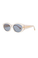 Stella McCartney Oval Sunglasses in Grey & Smoke, view 2, click to view large image.