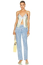 Stella McCartney Crinkle Straight Leg in Crinkle Blue, view 4, click to view large image.