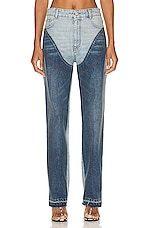 Stella McCartney Vintage Chap Pant in Double Blue Tone, view 1, click to view large image.
