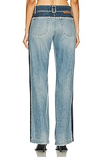 Stella McCartney Paneled Straight Leg in Mid Blue, view 3, click to view large image.