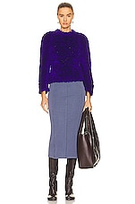 Stella McCartney Furry Textured Knit Cropped Jumper Sweater in Violet, view 4, click to view large image.