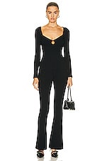 Stella McCartney Technical Knit Tight Rib Sweater in Black, view 4, click to view large image.