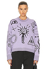 Stella McCartney Flock Artwork Knit Jumper in Mauve, view 1, click to view large image.