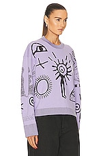 Stella McCartney Flock Artwork Knit Jumper in Mauve, view 2, click to view large image.