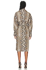 Stella McCartney Python Print Trench Coat in Multicolor Brown, view 3, click to view large image.