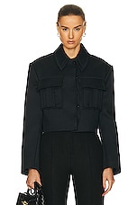 Stella McCartney Pocket Detailed Jacket in Ink, view 1, click to view large image.