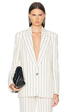 Stella McCartney Oversized Blazer in Cream & Khaki, view 1, click to view large image.