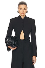 Stella McCartney Cropped Button Jacket in Black, view 1, click to view large image.