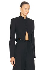 Stella McCartney Cropped Button Jacket in Black, view 2, click to view large image.