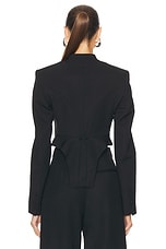 Stella McCartney Cropped Button Jacket in Black, view 3, click to view large image.