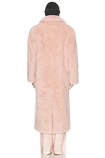 Stella McCartney Teddy Wool Long Coat in Dusty Pink, view 4, click to view large image.