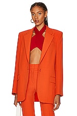 Stella McCartney Twill Blazer in Tangerine, view 1, click to view large image.